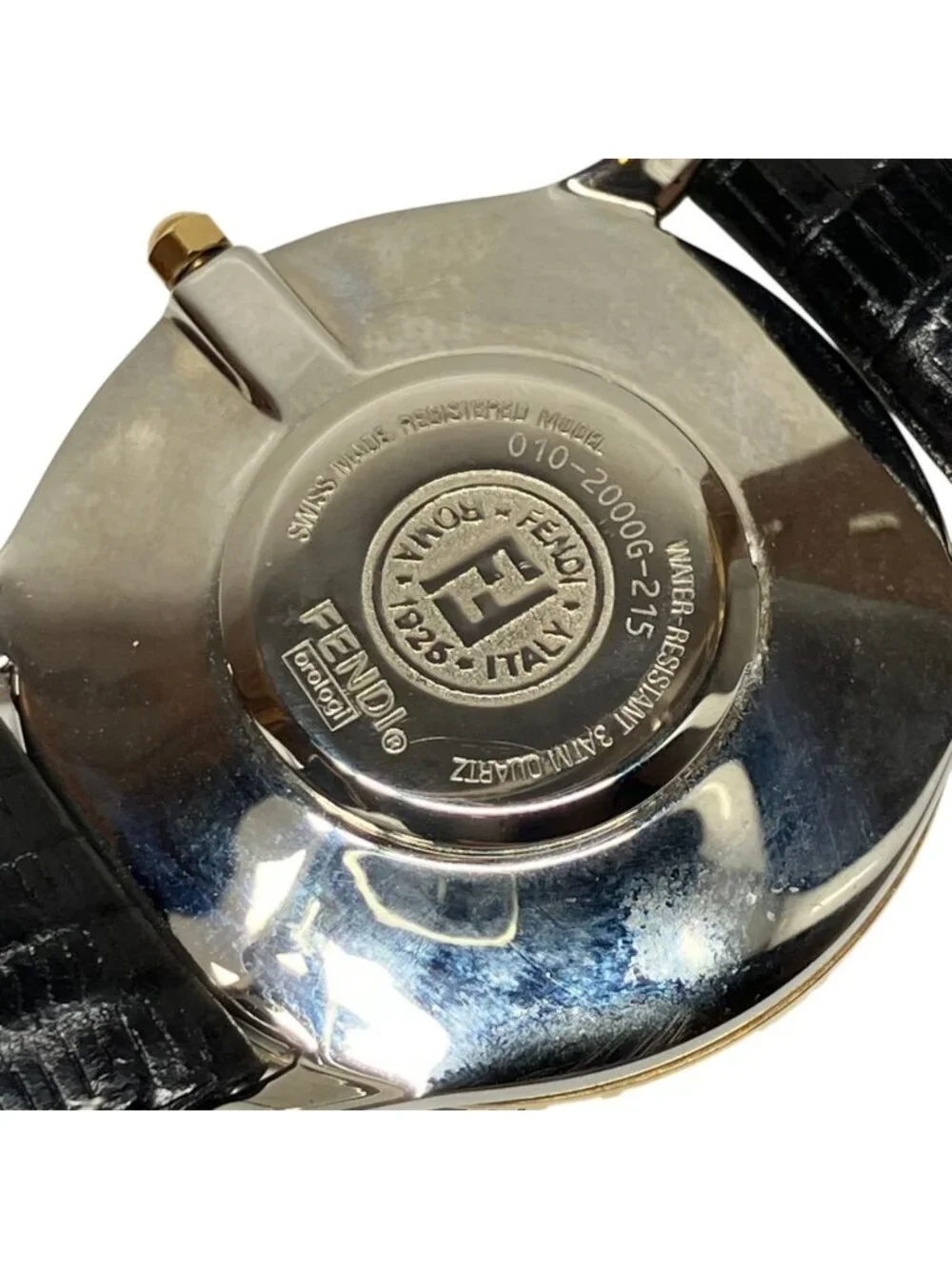 Fendi Watch SS Leather Quartz White Dial